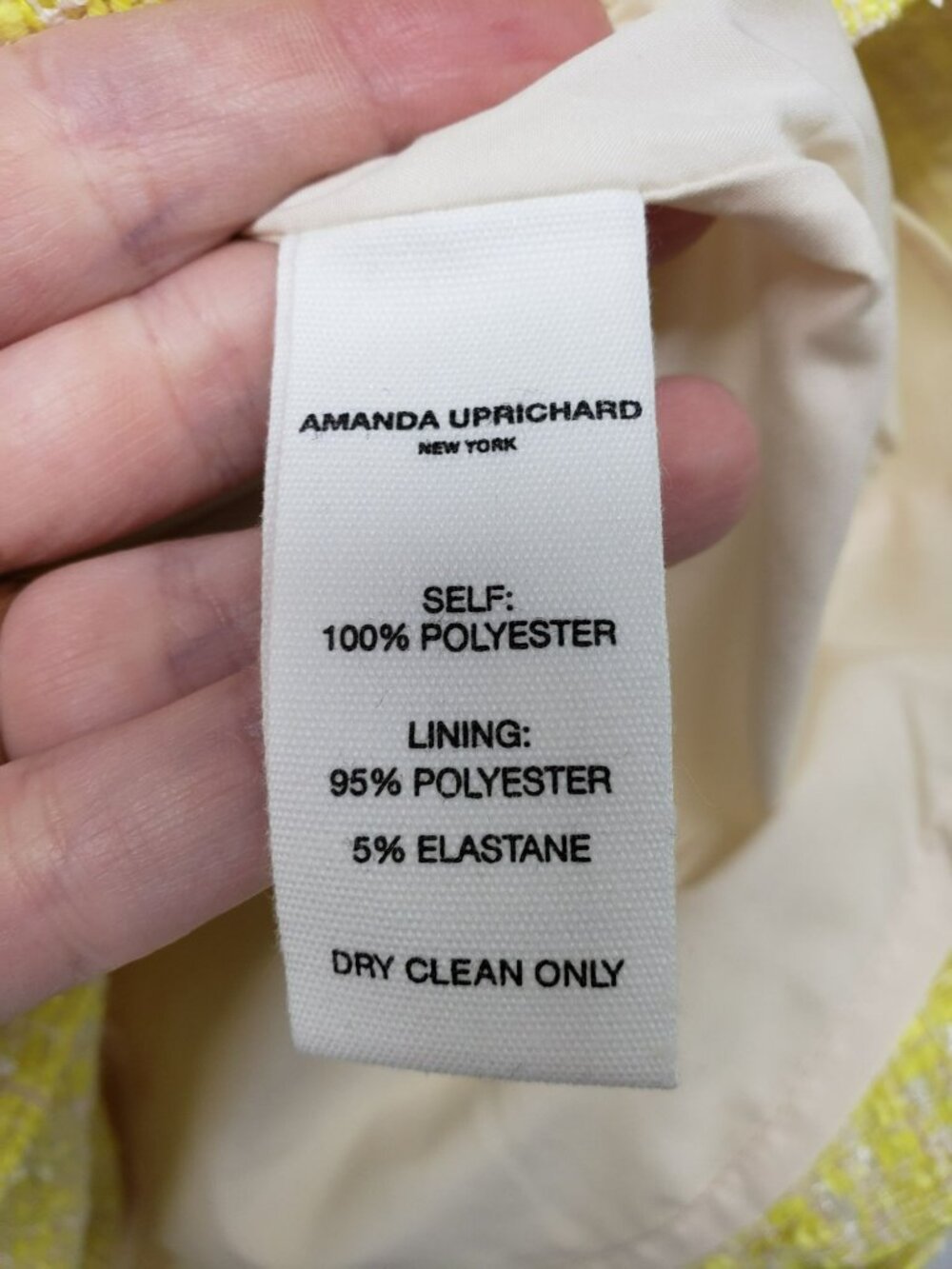 Amanda Uprichard x REVOLVE $250 Fae Yellow Tweed Belted Strapless Mini Dress - Picture 8 of 15